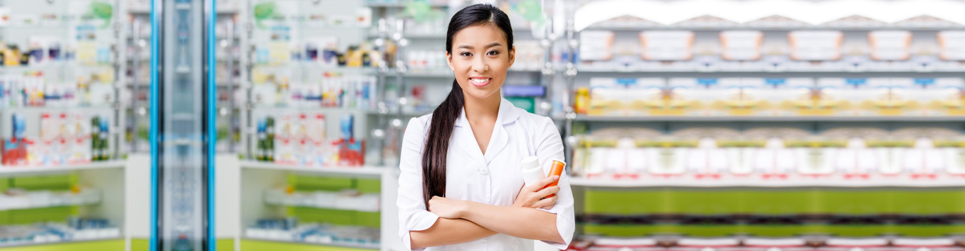 pharmacist standing and smiling